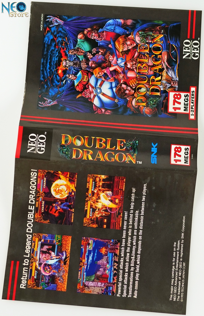 DOUBLE DRAGON NEO GEO AES FREE SHIPPING SNK Ref 0201
